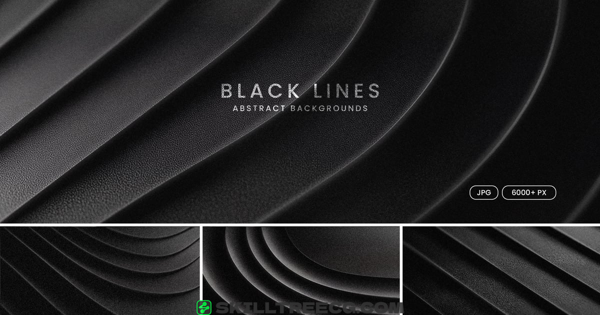 Modern Black 3D Lines Abstract Backgrounds（916533）-技能树